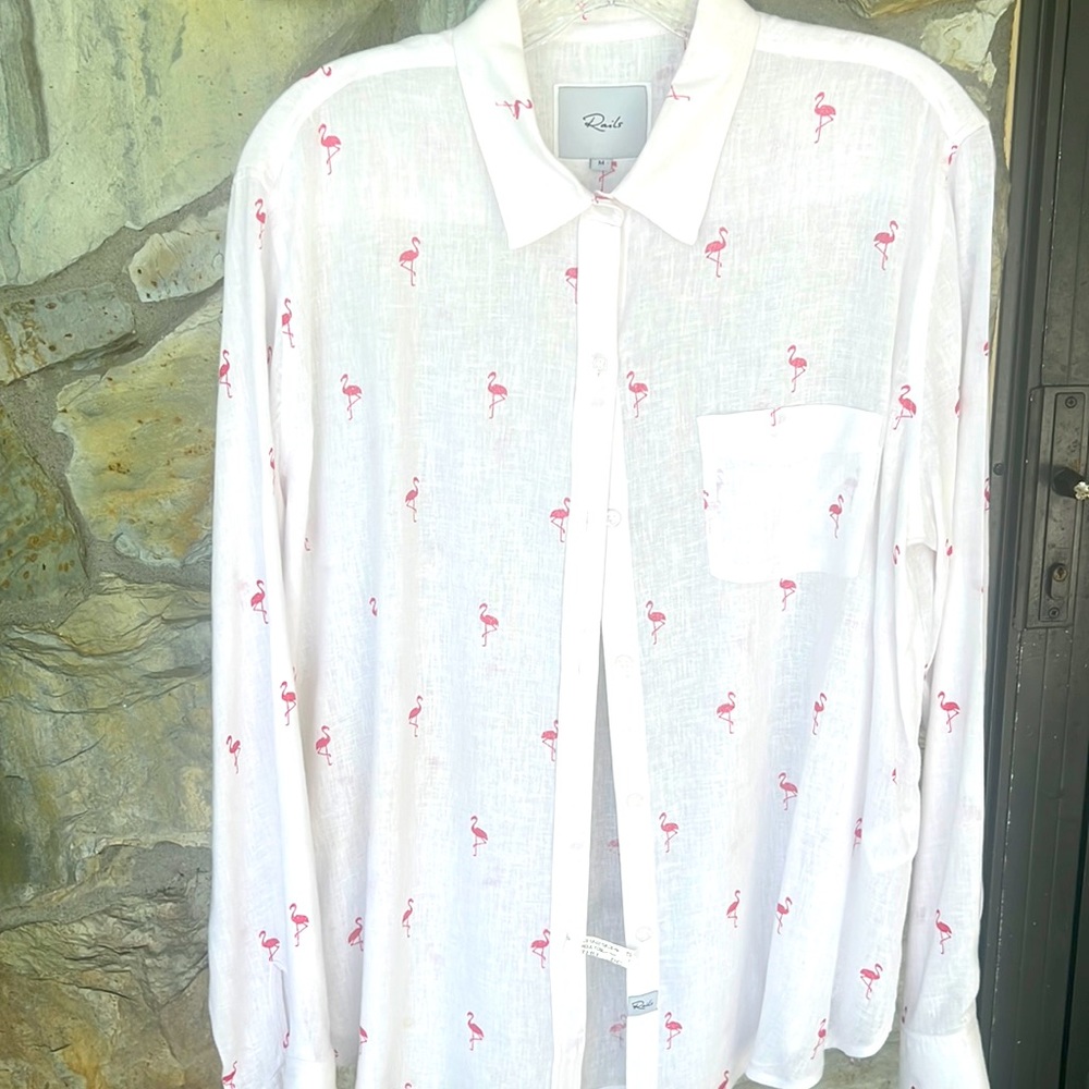 Rails Flamingos Blouse  Medium 🦩
